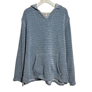 Faherty Whitewater Hoodie Baja Sweatshirt Women XXL Blue Minimal Coastal Organic